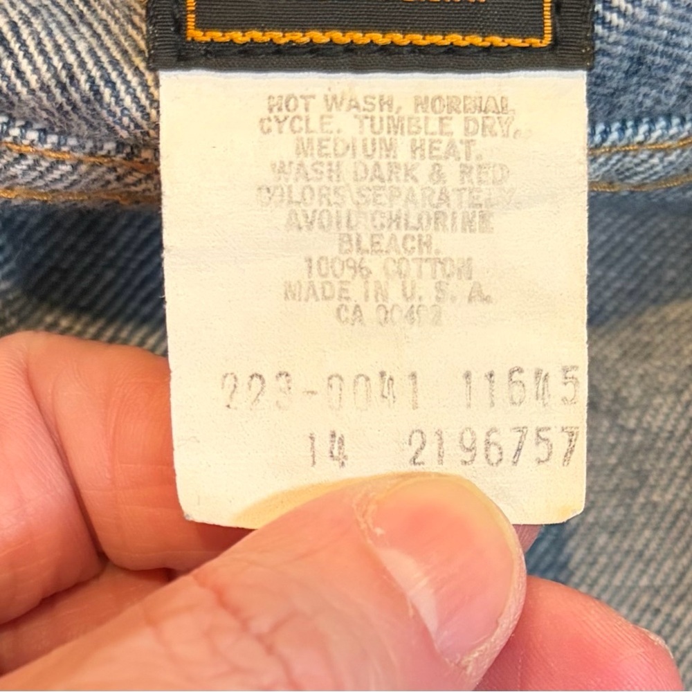 Vintage Lee USA Denim Jacket Classic Trucker Faded Blue youth 14 - Picture 10 of 11